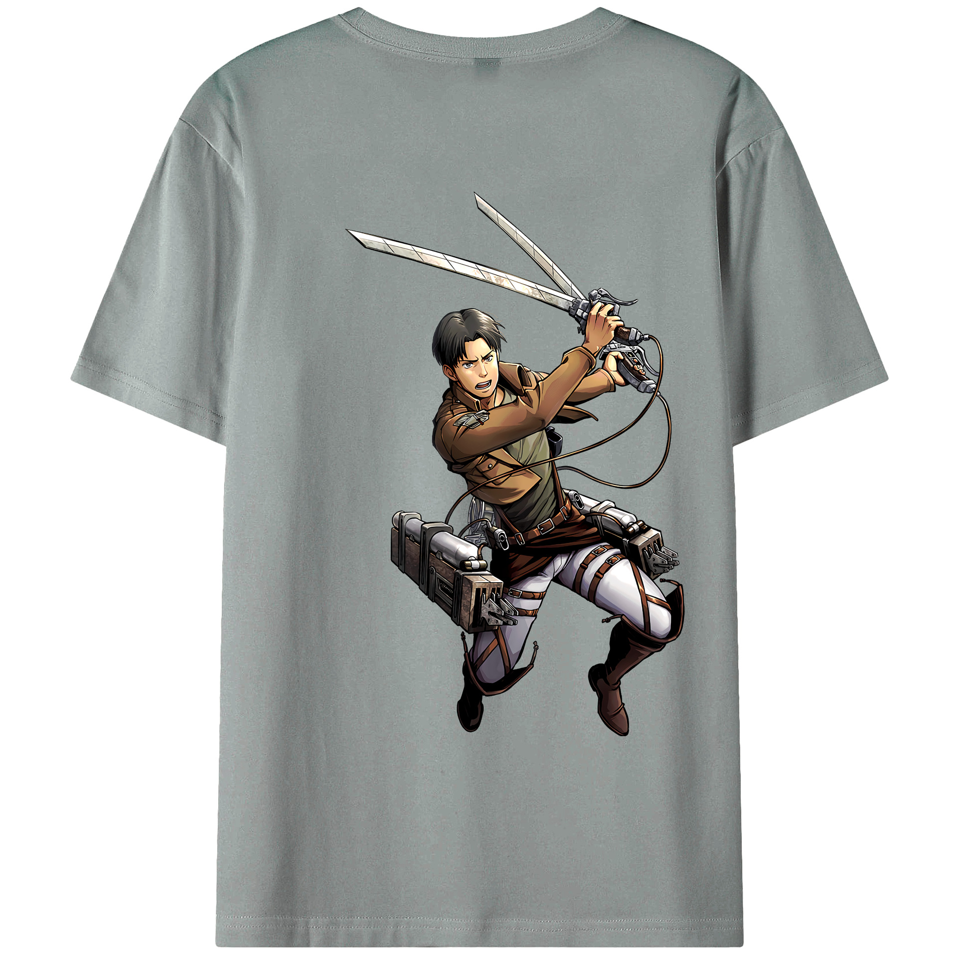 （画像用） 進撃の巨人 Attack on Titan 綿100％ メンズ半袖Tシャツ（バックプリント） 通気性